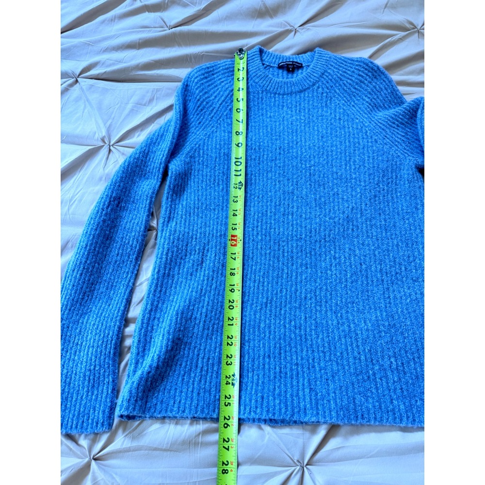 James Perse 100% Cashmere Ribbed Crewneck Sweater Blue Heather Size 0 XS - Picture 5 of 7